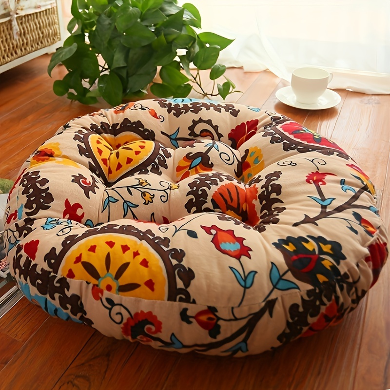 Floor Cushion Pouf - รอบเบาะรองนั่งหมอนหนาเสื่อทาทามิเสื่อโยคะสําหรับเครื่องทําสมาธิล้างทําความสะอาดได้เบาะรองนั่งสํานักงาน Sleeping Mat