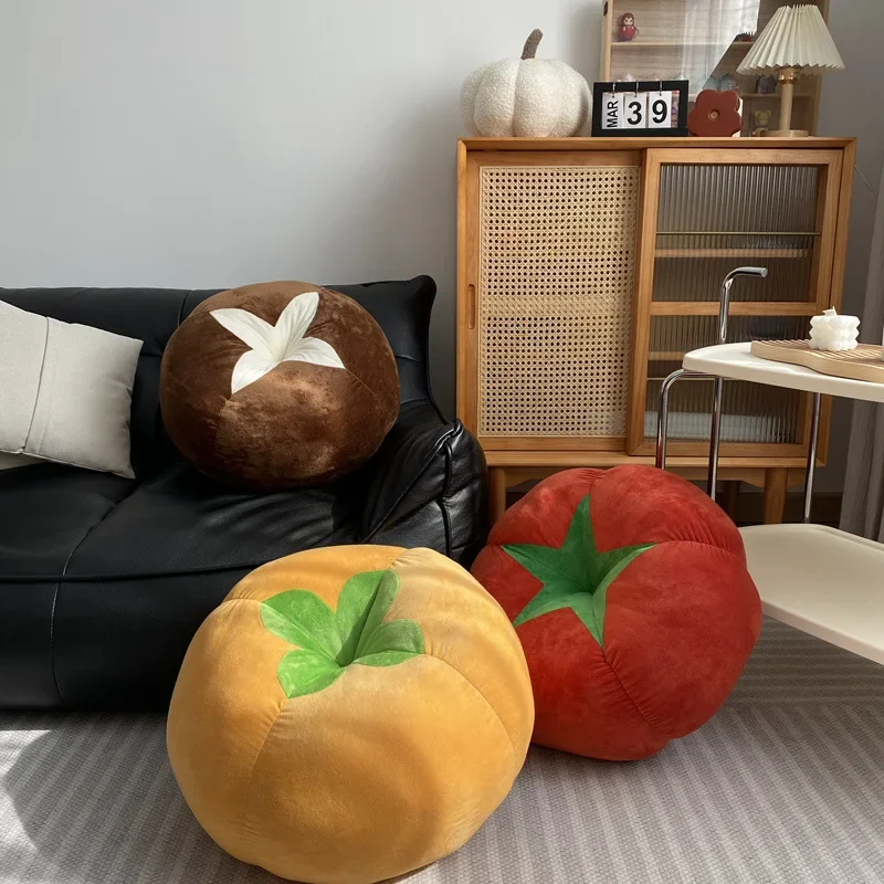 Floor Cushion Pouf - เบาะมะเขือเทศรูปผักเห็ดลูกพลับรอบสําหรับหน้าต่างสําหรับห้องนอนหนาหมอนน่ารักหมอนน่ารัก