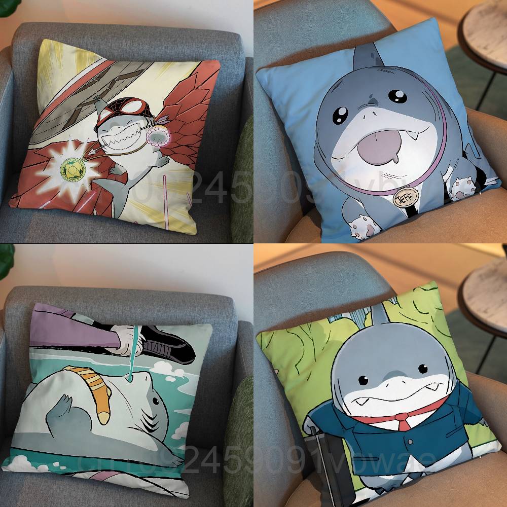 Home Landing Textiles - ปลอกหมอนอิงลายฉลามน่ารัก เจฟฟ์ เหมาะสำหรับโซฟา รถยนต์ ห้องนอน ปลอกหมอนตกแต่ง