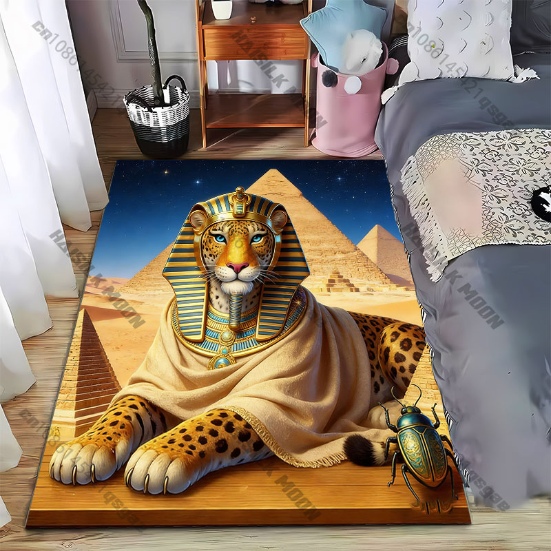 Home Textiles Egypt - พรมลายสัตว์อียิปต์โบราณ พรมลายฟาโรห์ พรมโยคะ พรมตกแต่งห้องนั่งเล่น พรมปูพื้นสำหรับเด็ก พรมเช็ดเท้า