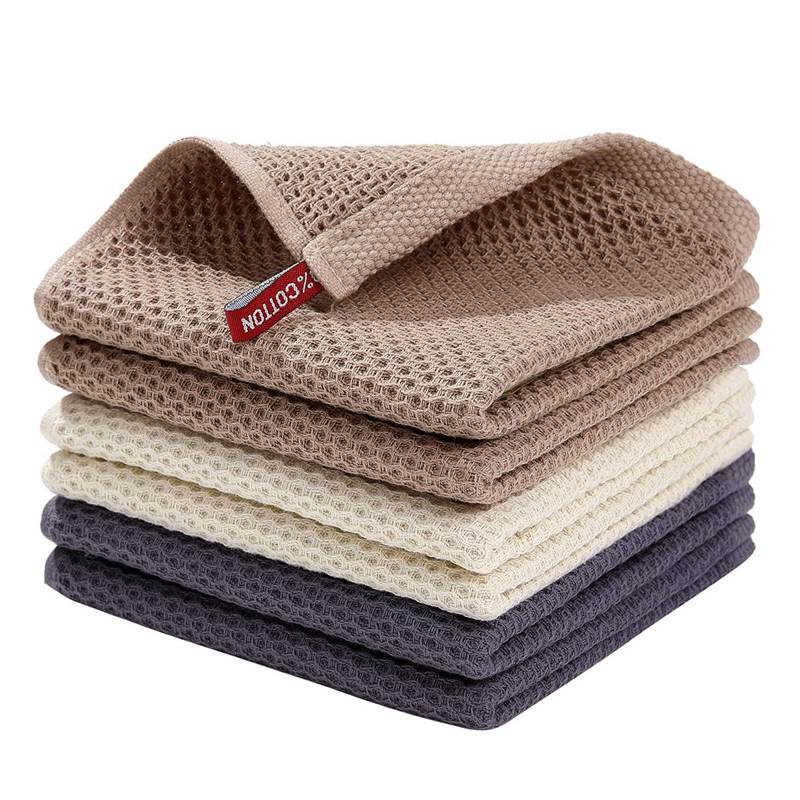 Home Textiles Face Towel - ผ้าฝ้ายผ้าขนหนูผ้าขนหนูดูดซับนุ่มจาน Rags Honeycomb Breathable Face Wash