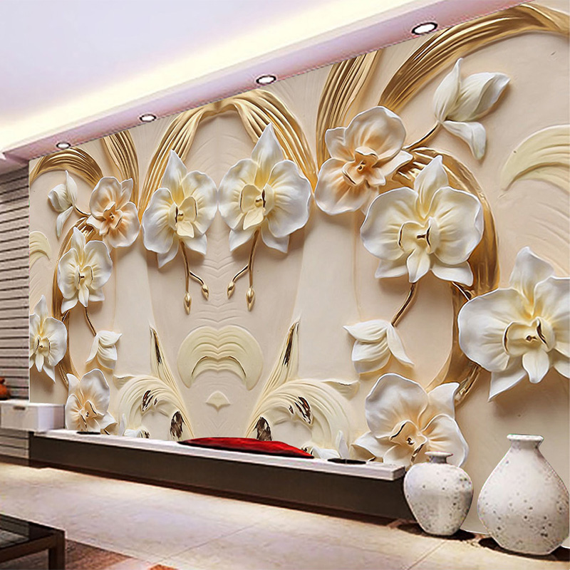 Home Textiles Photos - วอลล์เปเปอร์ที่กำหนดเอง 3D บรรเทาผีเสื้อพื้นหลังภาพจิตรกรรมฝาผนังห้องนั่งเล่น TV โซฟาคลาสสิกตกแต่งกระดาษม้วน