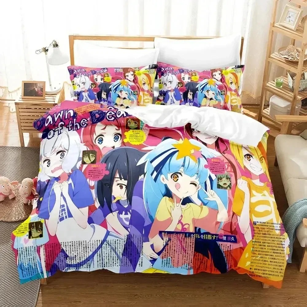 Home Landing Textiles - ชุดเครื่องนอนอนิเมะซอมบี้แลนด์ซาก้าพิมพ์ลาย 3 มิติ เหมาะสำหรับห้องนอน ชุดผ้าห่มพร้อมปลอกหมอน สำหรับเด็ก