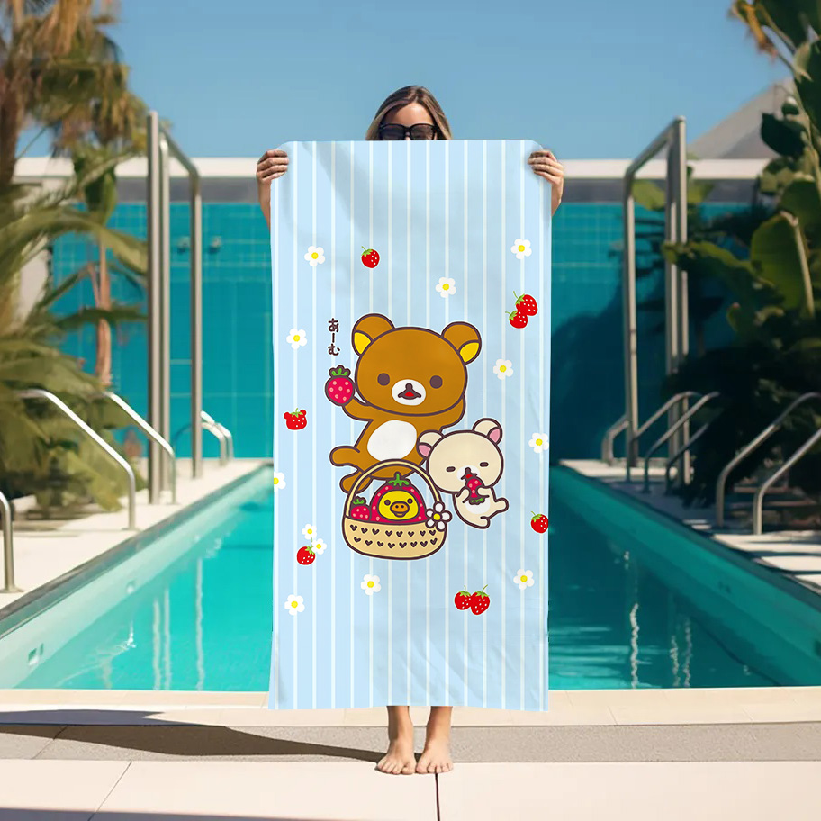 Home Textiles Towel Set - ผ้าเช็ดตัวขนาดใหญ่ริลัคคุมะผ้าเช็ดตัวชายหาดห้องน้ำสปาซาวน่าผ้าโพกศีรษะสำหรับเช็ดผมชุดห้องน้ำอุปกรณ์เสริมการดูแลส่วนบุคคลบ้าน