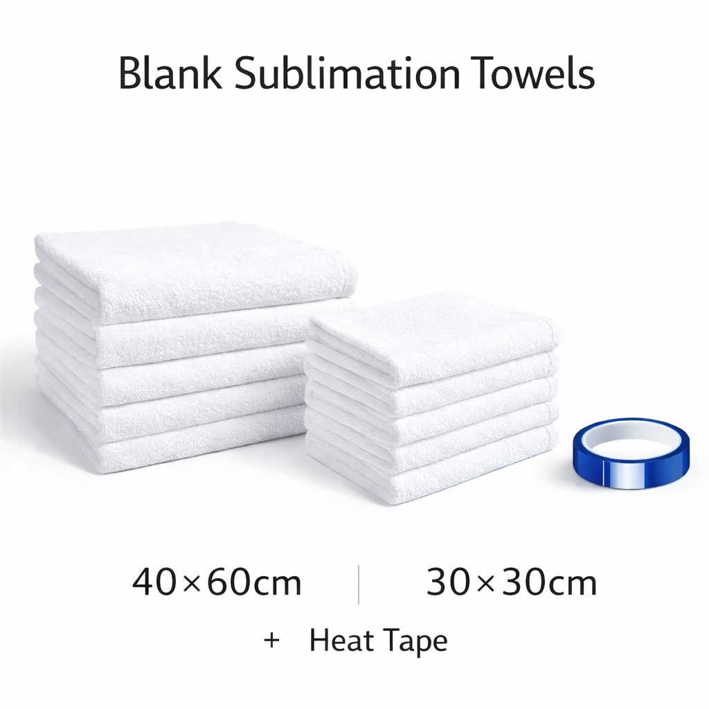 Home Textiles Towel Set - ชุดผ้าขนหนูสีขาว 10 ชิ้น 40×60 ซม. และ