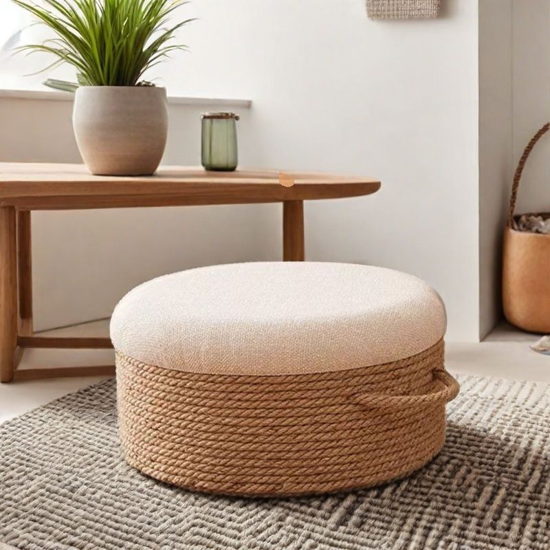เบาะนั่งสมาธิแบบเชือกป่านถักทอ - Floor Cushion Pouf บทวิจารณ์และราคา
