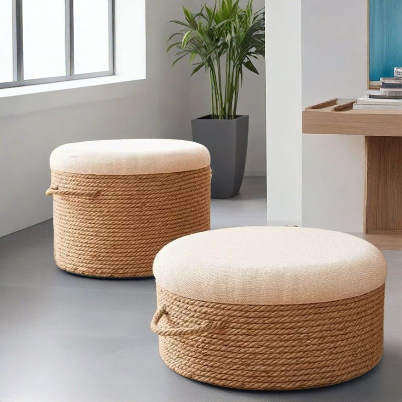 เบาะนั่งสมาธิแบบเชือกป่านถักทอ - Floor Cushion Pouf บทวิจารณ์และราคา