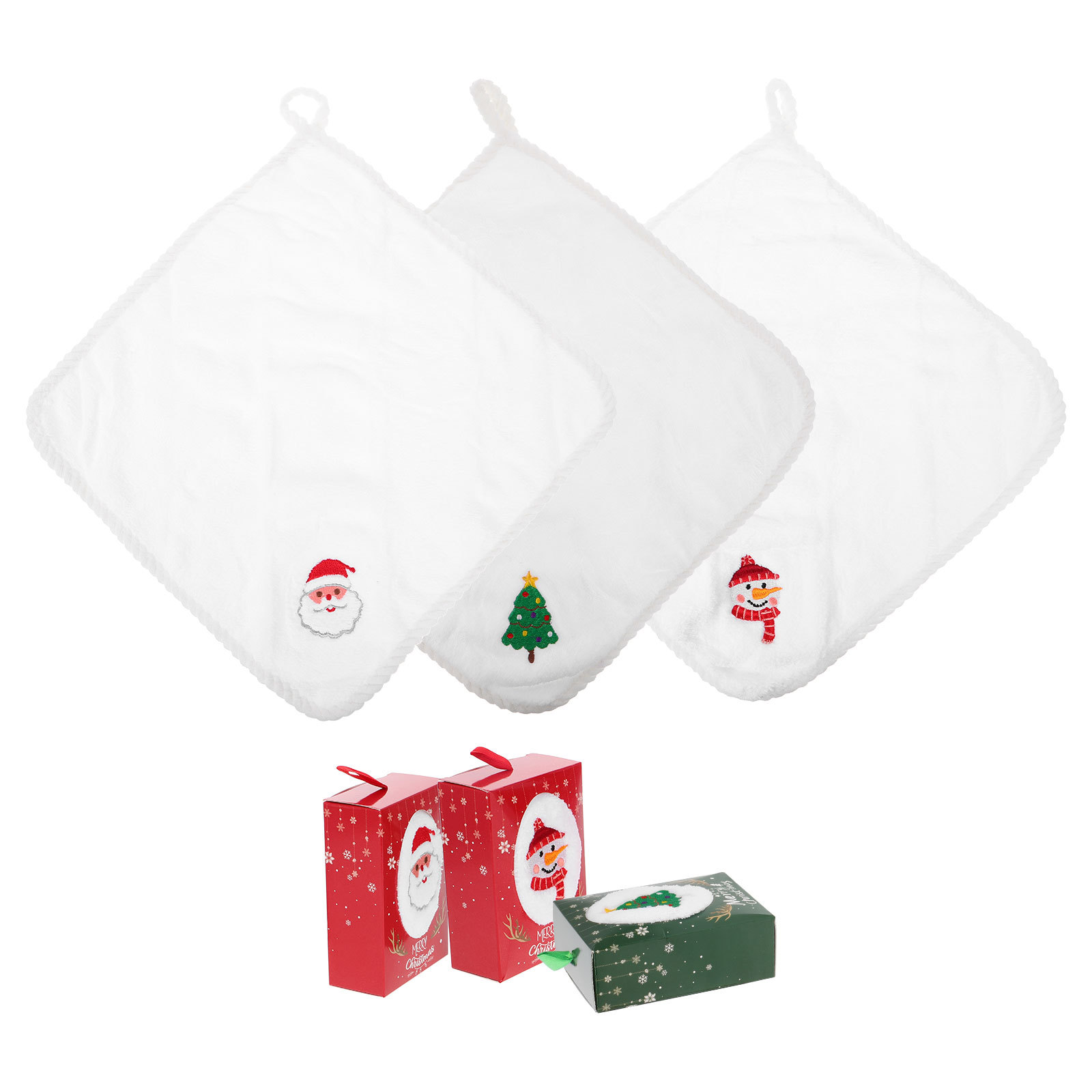 3 ชิ้นชุดผ้าเช็ดมือคริสต์มาสห้ - Home Textiles Towel Set บทวิจารณ์และราคา
