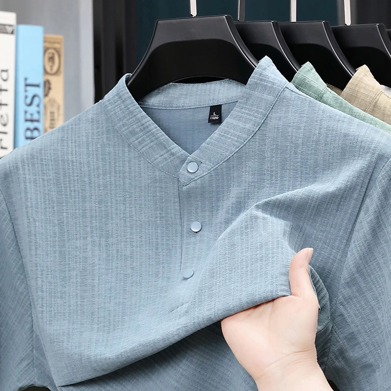เสื้อเชิ้ตผู้ชายคอปกตั้ง ติดกร - Textiles For Home บทวิจารณ์และราคา