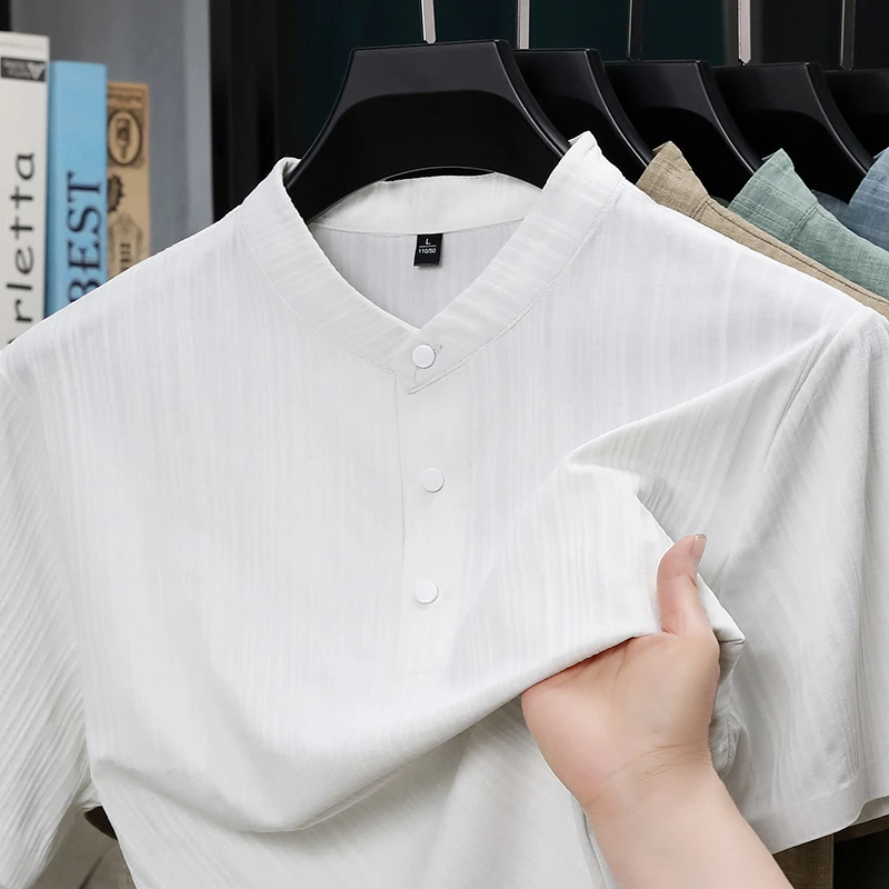 เสื้อเชิ้ตผู้ชายคอปกตั้ง ติดกร - Textiles For Home บทวิจารณ์และราคา