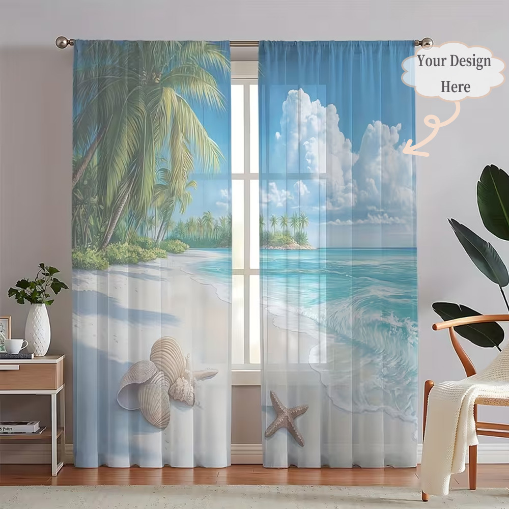 ผ้าม่านโปร่งแสงแบบแบน 2 มิติ 2 - Textiles For Home บทวิจารณ์และราคา
