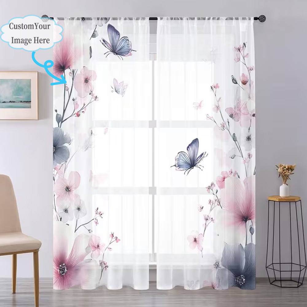 ผ้าม่านโปร่งแสงแบบแบน 2 มิติ 2 - Textiles For Home บทวิจารณ์และราคา