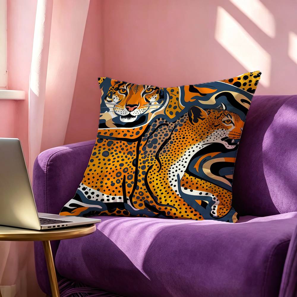 ปลอกหมอนพิมพ์ลายสี่เหลี่ยมสองด - Home Textiles Egypt บทวิจารณ์และราคา