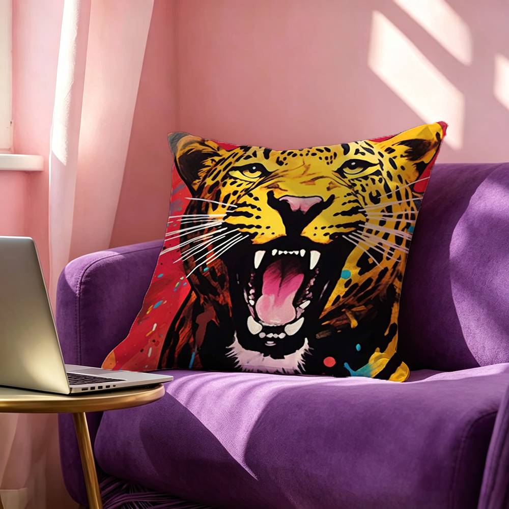 ปลอกหมอนพิมพ์ลายสี่เหลี่ยมสองด - Home Textiles Egypt บทวิจารณ์และราคา