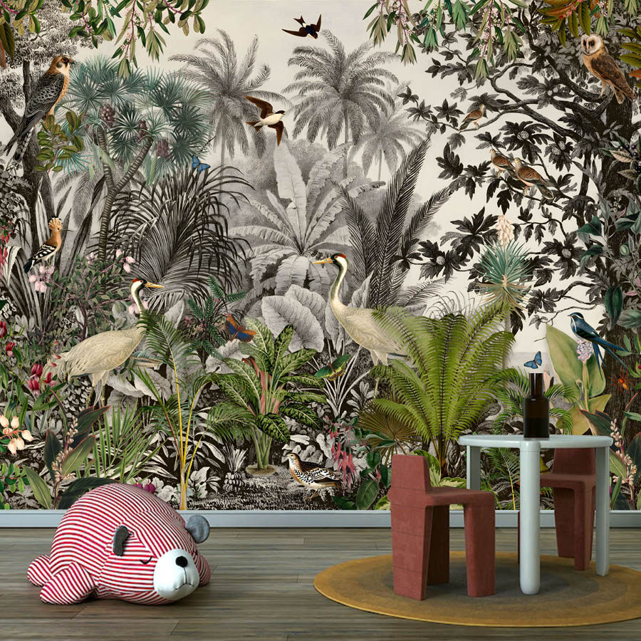 วอลเปเปอร์ติดผนังลายภาพป่าไม้แ - Home Textiles Photos บทวิจารณ์และราคา