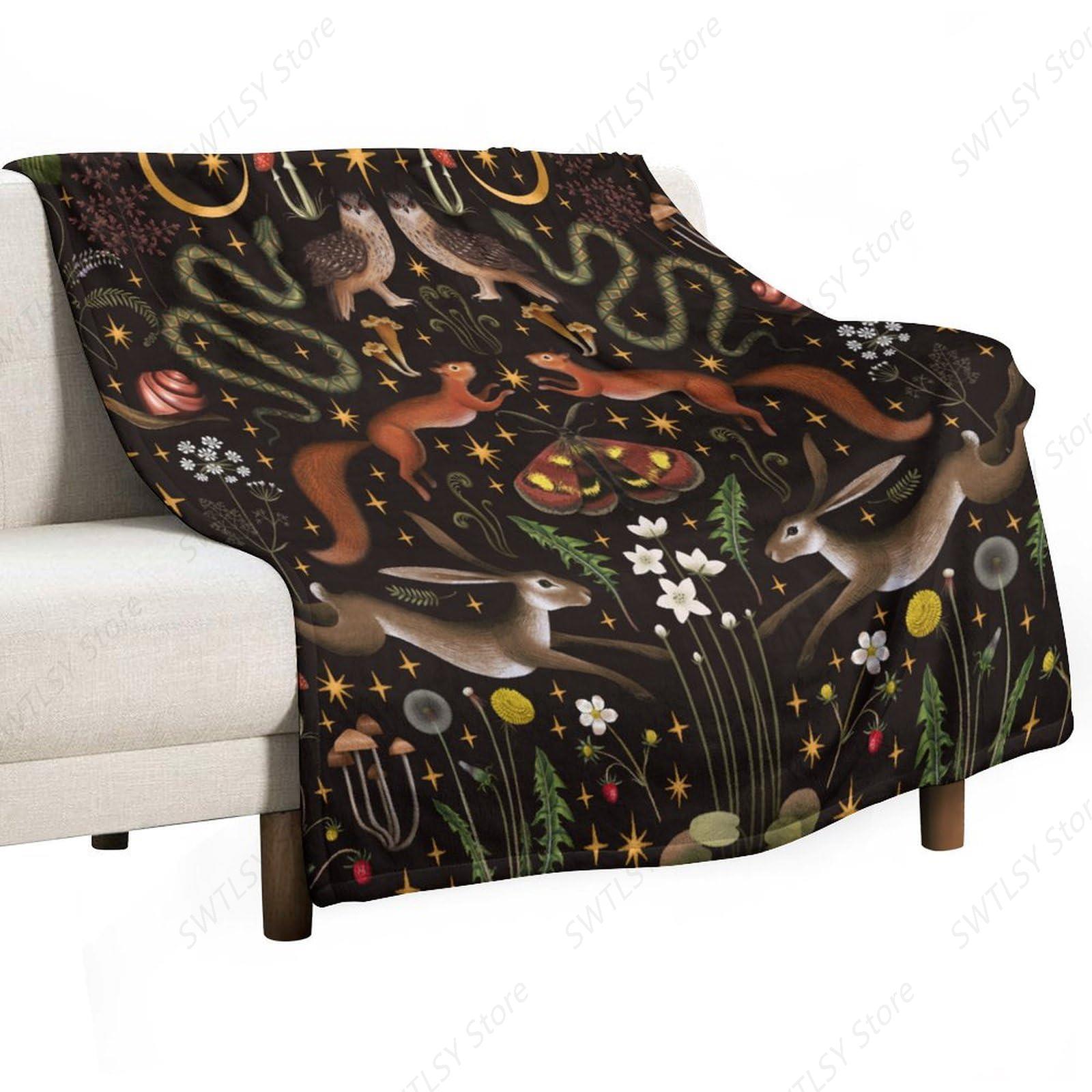 ผ้าห่มลายป่าชนบท ลายเทพนิยาย ป - Home Landing Textiles บทวิจารณ์และราคา