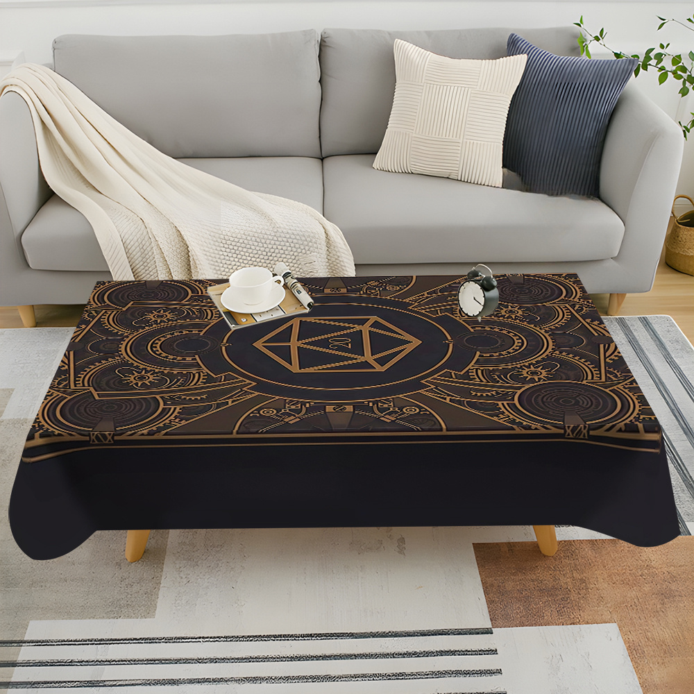 ผ้าปูโต๊ะลายเกียร์สีดำสีทองสไต - Textiles For Home บทวิจารณ์และราคา
