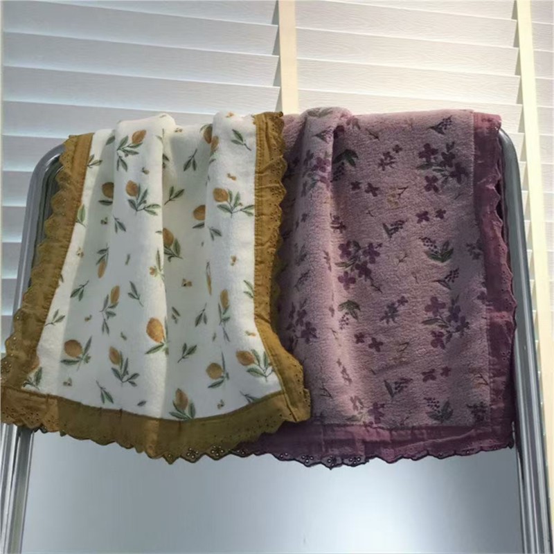 ผ้าขนหนูสไตล์คู่รักพร้อมลูกไม้ - Home Textiles Towel Set บทวิจารณ์และราคา