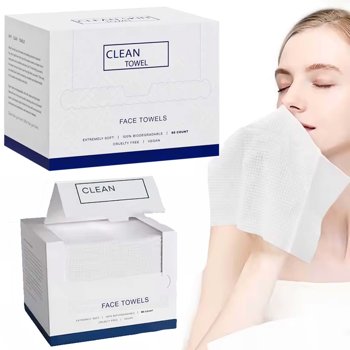 ผ้าเช็ดหน้าแบบใช้แล้วทิ้ง 50 ช - Home Textiles Face Towel บทวิจารณ์และราคา