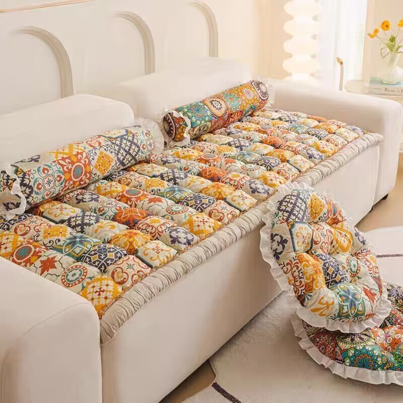 ผ้าคลุมโซฟาผ้าฝ้ายหนานุ่ม ป้อง - Floor Cushion Pouf บทวิจารณ์และราคา