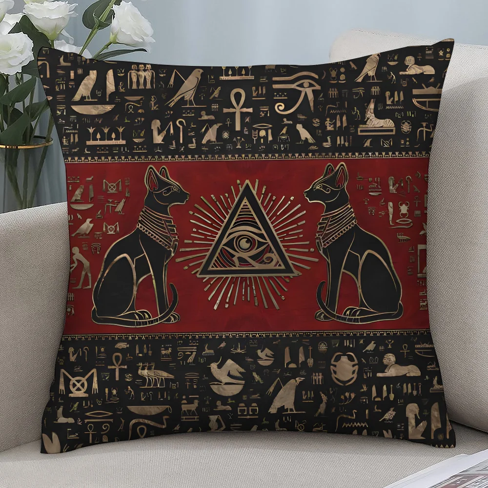 ปลอกหมอนอิงอียิปต์โบราณลายอานู - Home Textiles Egypt บทวิจารณ์และราคา