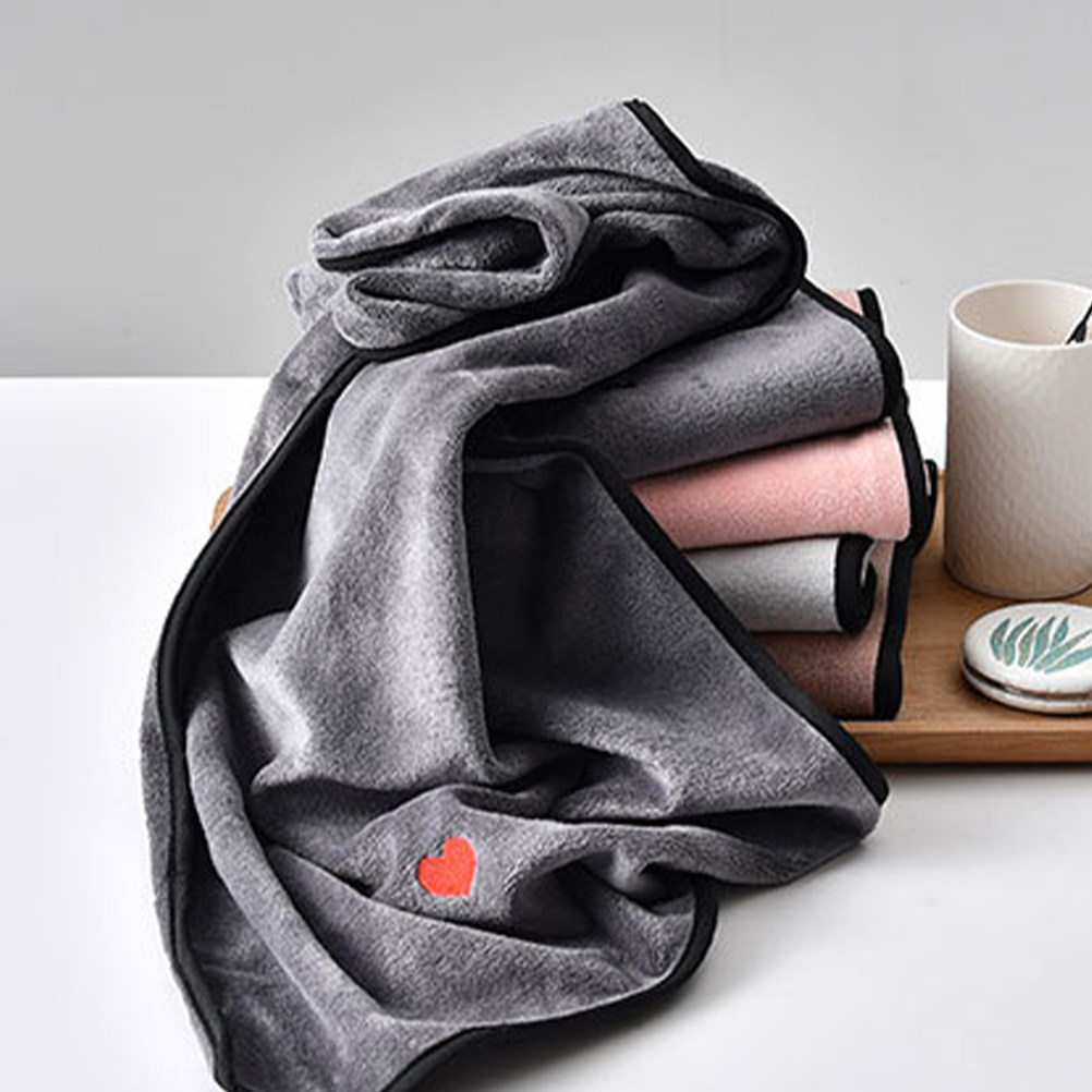 ผ้าขนหนูใยนุ่มลายหัวใจสีเทาเข้ - Home Textiles Towel Set บทวิจารณ์และราคา