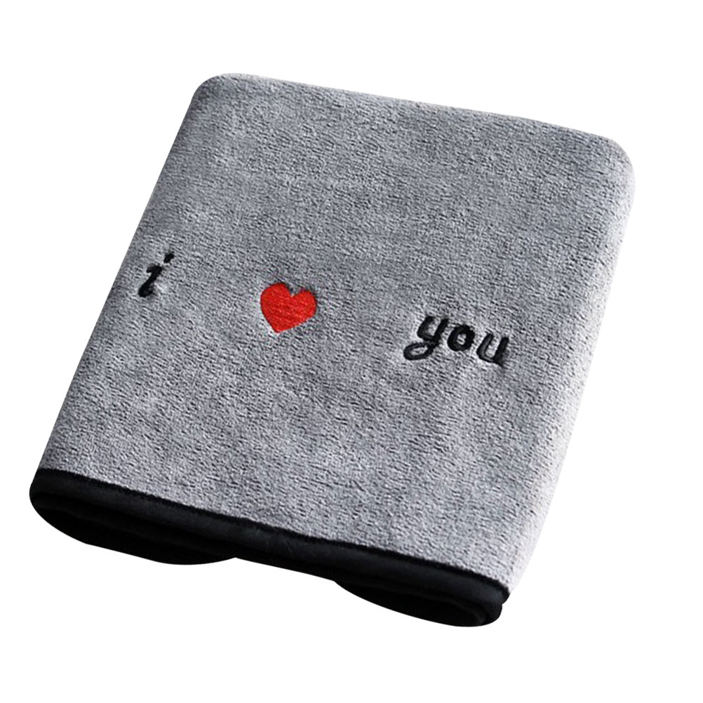 ผ้าขนหนูใยนุ่มลายหัวใจสีเทาเข้ - Home Textiles Towel Set บทวิจารณ์และราคา