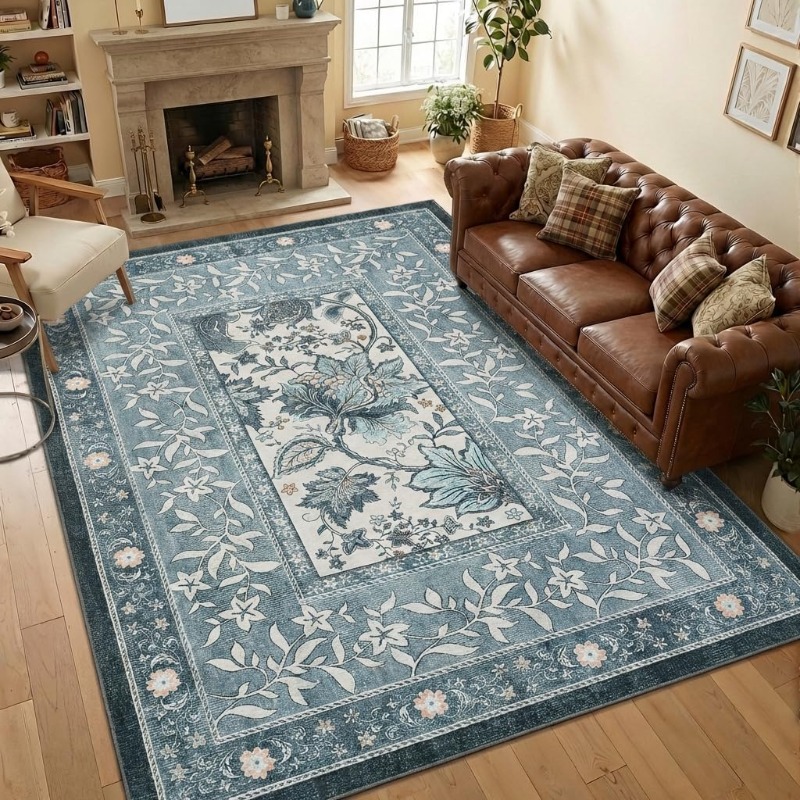 พรมพิมพ์ลายพืชสไตล์เรโทรสำหรับ - Home Textiles Online บทวิจารณ์และราคา