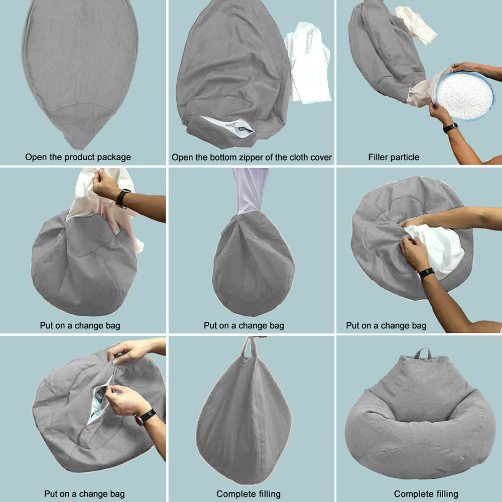ขนาดใหญ่ขนาดเล็กขี้เกียจโซฟาเก - Floor Cushion Pouf บทวิจารณ์และราคา