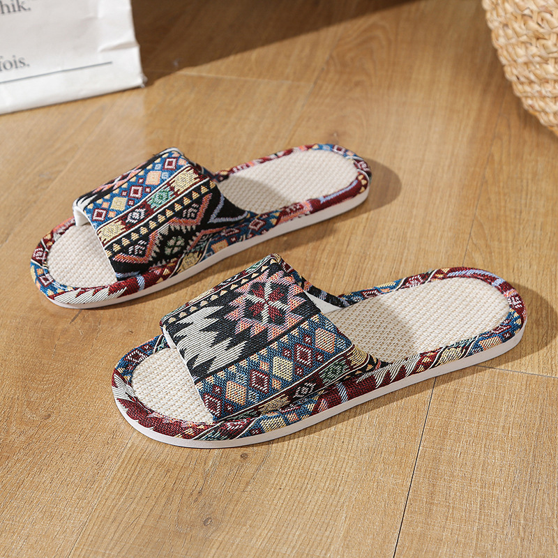 รองเท้าแตะผ้าลินินธรรมชาติสำหร - Textiles For Home บทวิจารณ์และราคา